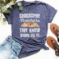 For A Geography Teacher Cartography Bella Canvas T-shirt Heather Navy