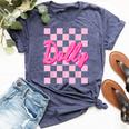 Girl Retro Dolly First Name Personalized Groovy Birthday Bella Canvas T-shirt Heather Navy