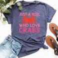 Girls-Love-Crab Eating-Macaque Crab-Crawfish-Lover Bella Canvas T-shirt Heather Navy