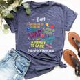 Heart To Care Paraprofessional Teachers Paraeducator Bella Canvas T-shirt Heather Navy