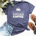 Hydrology Starts With Coffee Bella Canvas T-shirt Heather Navy