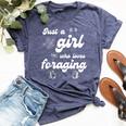 I'm Just A Girl Who Loves Foraging Edible Plants Mushrooms Bella Canvas T-shirt Heather Navy