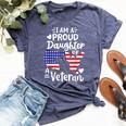 I'm A Proud Daughter Of A Veteran Father's Day Girls Bella Canvas T-shirt Heather Navy
