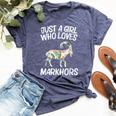 Just A Girl Who Loves Markhors For Goat Kid Ibex Bella Canvas T-shirt Heather Navy
