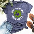 Keep Calm And Grow African Violets Houseplant Enthusiast Bella Canvas T-shirt Heather Navy