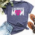Lacrosse Mom Heart Lax For Moms Bella Canvas T-shirt Heather Navy
