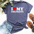 I Love My Girlfriend Gf I Heart My Girlfriend Gf Bella Canvas T-shirt Heather Navy