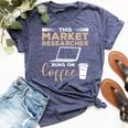 This Market Researcher Runs On Coffee Marketing Bella Canvas T-shirt Heather Navy