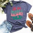 In My Merry And Bright Era Cute Groovy Retro Xmas Christmas Bella Canvas T-shirt Heather Navy