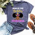 Mom Of The Birthday Princess Melanin Afro Unicorn Cute Bella Canvas T-shirt Heather Navy