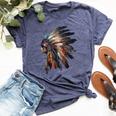 Native American Indian Headpiece Feathers For And Women Bella Canvas T-shirt Heather Navy