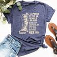 Proud Of The Female Boots Veteran Army Patriotic Men Bella Canvas T-shirt Heather Navy
