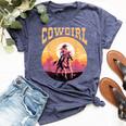 Rodeo Western Country Southern Cowgirl Hat Cowgirl Bella Canvas T-shirt Heather Navy