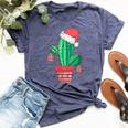 Santa's Hat Cactus Sweater Christmas Party Xmas Holidays Bella Canvas T-shirt Heather Navy