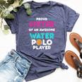 Sister Of Awesome Water Polo Player Sports Coach Graphic Bella Canvas T-shirt Heather Navy