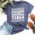 Student Council Vibes Retro Groovy School Student Council Bella Canvas T-shirt Heather Navy