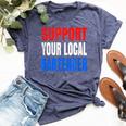 Support Your Local Bartender Beer Liquor Shots And Wine Bella Canvas T-shirt Heather Navy
