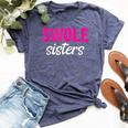 Swole Sisters Bff Best Friends Forever Weightlifting Bella Canvas T-shirt Heather Navy