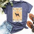 Tarot Card The Dog Norrbottenspets Celestial Space Galaxy Bella Canvas T-shirt Heather Navy