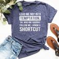 Temptation Shortcut And Flirt Person Bella Canvas T-shirt Heather Navy