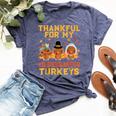 Thankful For My Kindergarten Turkeys Thanksgiving Teacher Bella Canvas T-shirt Heather Navy