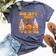 Thanksgiving With My Gnomies Happy Thanksgiving Gnome Fall Bella Canvas T-shirt Heather Navy
