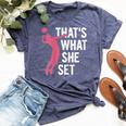 That's What She Set Pun For A Volleyball Girl Bella Canvas T-shirt Heather Navy