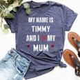 Timmy I Love My Mom Cute Personal Mother's Day Bella Canvas T-shirt Heather Navy