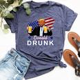 Trump 4Th Of July Drinking Presidents Donald Drunk Bella Canvas T-shirt Heather Navy