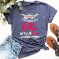 Never Underestimate A Girl With A Book Reading Bella Canvas T-shirt Heather Navy