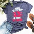 Never Underestimate A Girl With A Skateboard Bella Canvas T-shirt Heather Navy