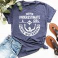 Never Underestimate A Girl Who Waterpolo Waterball Bella Canvas T-shirt Heather Navy