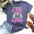 Never Underestimate A Girl Who's A Gamer Bella Canvas T-shirt Heather Navy