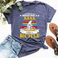 Never Underestimate A Nana With A Bicycle Vintage Bella Canvas T-shirt Heather Navy