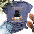 Never Underestimate An Old With Cats & Colored Pencils Bella Canvas T-shirt Heather Navy