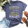 Never Underestimate An Old Lady With A Croquet Mallet Bella Canvas T-shirt Heather Navy