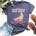 Never Underestimate An Old Lady Who Loves Reading Book Bella Canvas T-shirt Heather Navy