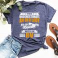 Never Underestimate An Old Lady With An Rv Camping Bella Canvas T-shirt Heather Navy