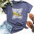 Never Underestimate Woman Courage And Her Basset Hound Bella Canvas T-shirt Heather Navy