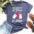 Never Underestimate A Woman With Dd214 Veteran's Day Bella Canvas T-shirt Heather Navy