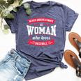 Never Underestimate A Woman Who Loves Baseball Bella Canvas T-shirt Heather Navy