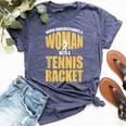 Never Underestimate A Woman With A Tennis Racket Bella Canvas T-shirt Heather Navy