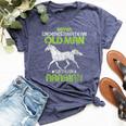 Vintage Never Underestimate An Old Man With An Arabian Horse Bella Canvas T-shirt Heather Navy