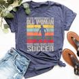 Vintage Never Underestimate An Old Woman Who Loves Soccer Bella Canvas T-shirt Heather Navy