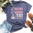 Welder Woman I'm Both Get Over It Welding Fabricator Bella Canvas T-shirt Heather Navy