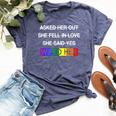Wifed Her Lgbtq Romantic Lesbian Couples Wedding Day Bella Canvas T-shirt Heather Navy