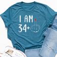 I Am 34 Plus 1 Middle Finger For A 35Th Birthday For Women Bella Canvas T-shirt Heather Deep Teal