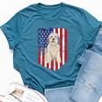 American Flag Polish Lowland Sheepdog 4Th Of July Usa Bella Canvas T-shirt Heather Deep Teal