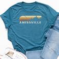 Amissville Va Vintage Evergreen Sunset Eighties Retro Bella Canvas T-shirt Heather Deep Teal