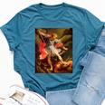 Angels Archangel Michael Defeating Satan Christian Warrior Bella Canvas T-shirt Heather Deep Teal